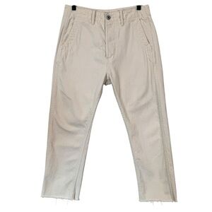Rogue Territory Size 30x24 RGT Ecru Denim Field Pants 100% Cotton Raw Hem Capri